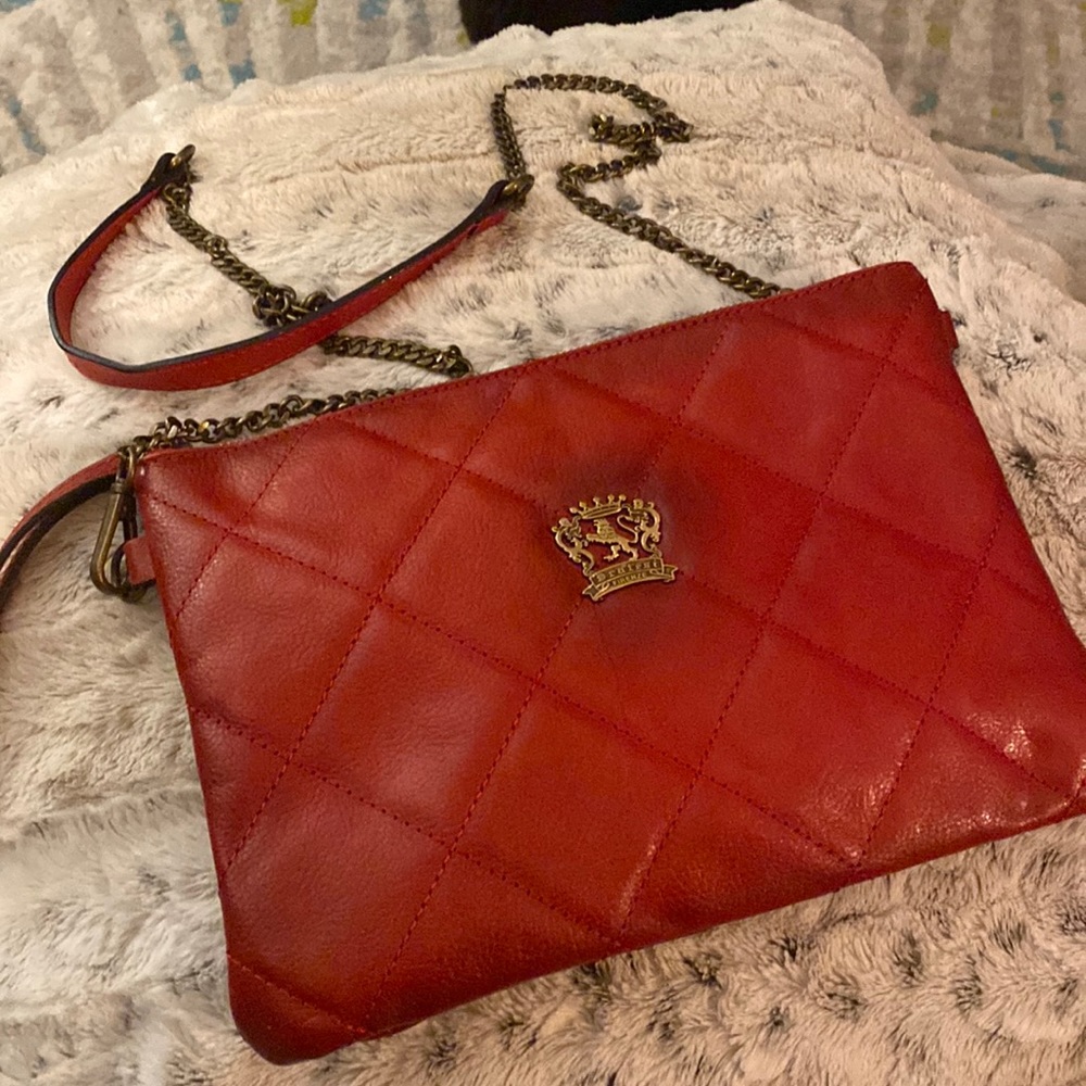 Pratesi Firenze italian red leather crossbody